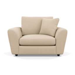 Heal's Snooze Loveseat Brushed Cotton Oat Black Feet