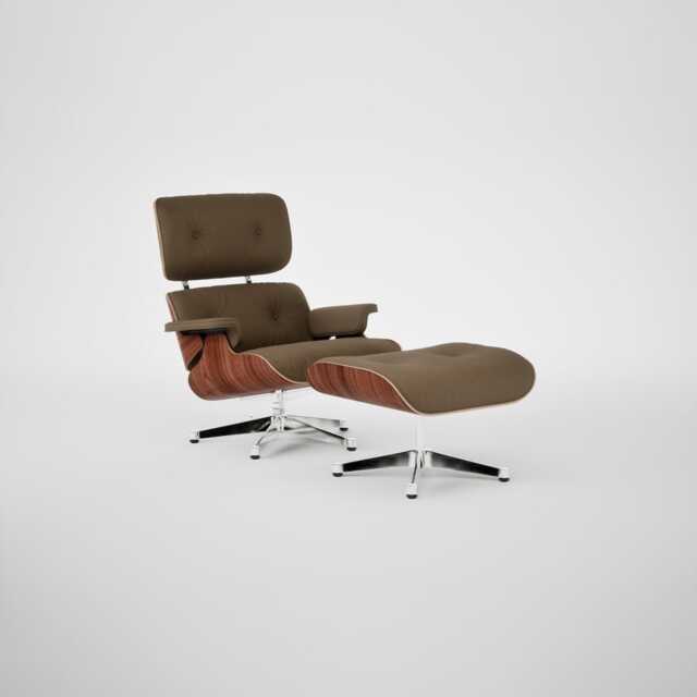 Vitra Eames Lounge Chair & Ottoman Santos Palisander Contemporary L50 74 Olive Polished Base 05