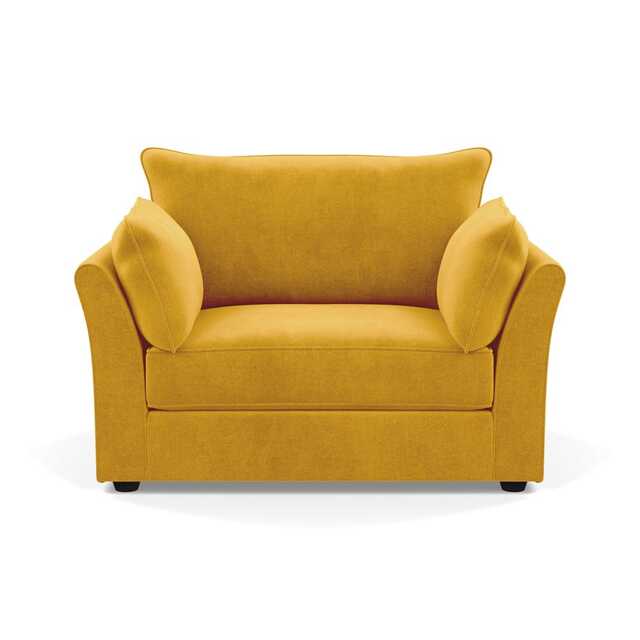 Heal's Tailor Loveseat Smart Luxe Velvet Canary Black Beech Feet