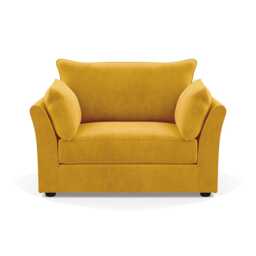 Heal's Tailor Loveseat Smart Luxe Velvet Canary Black Beech Feet