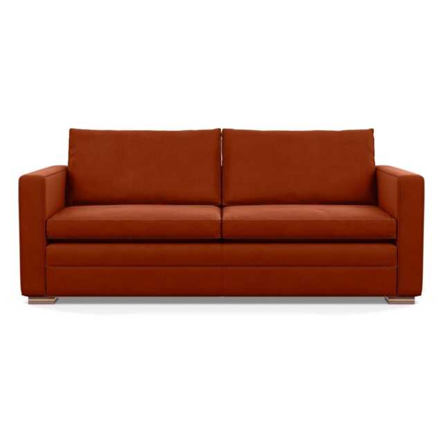 Heal's Palermo 3 Seater Sofa Nobilis Velvet Rust Brass and Walnut Feet