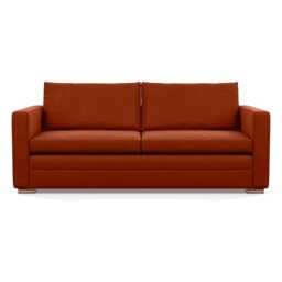 Heal's Palermo 3 Seater Sofa Nobilis Velvet Rust Brass and Walnut Feet