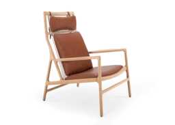 Gazzda Dedo Lounge Chair Oiled Oak Dakar Leather Whisky