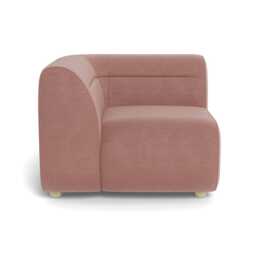 Heal's Lilli Corner Unit Left Module Smart Luxe Velvet Dusky Pink Natural Beech Feet