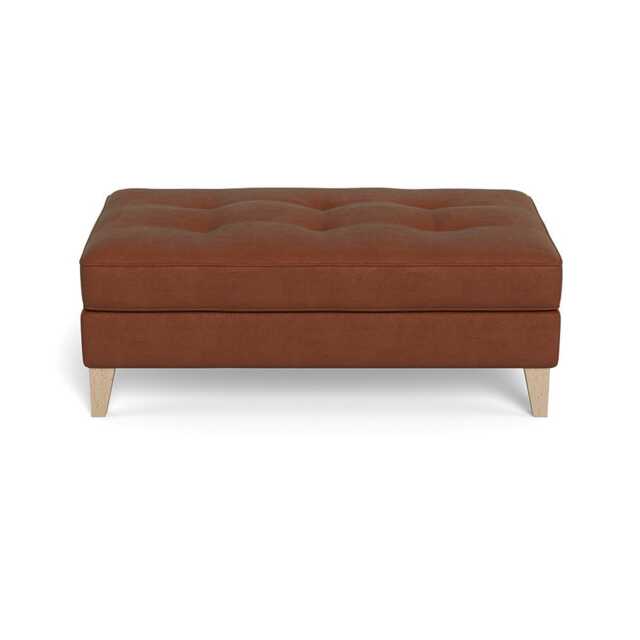 Heal's Mistral Footstool Smart Luxe Velvet Tawny Natural Feet - image 1