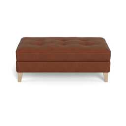 Heal's Mistral Footstool Smart Luxe Velvet Tawny Natural Feet