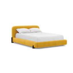 Heal's Nuvola King Bed Smart Luxe Velvet Canary Black Painted Feet