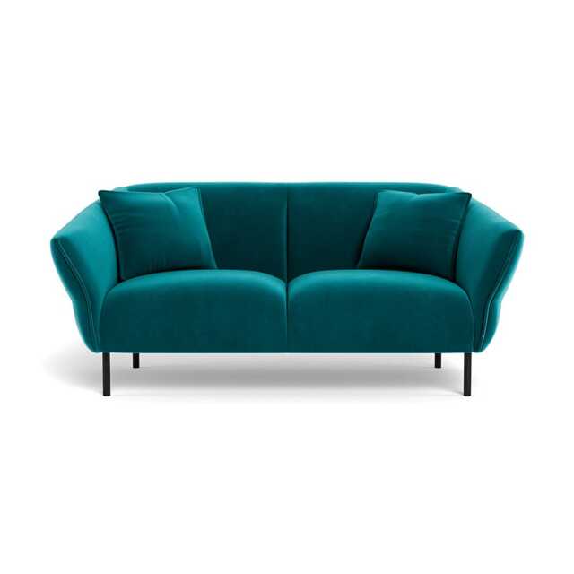 Heal's Alto 2 Seater Sofa Smart Velvet Petrol Black Feet