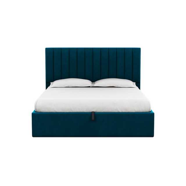 Heal's Retta Headboard (Lift Storage) Super King Velvet Teal - image 1
