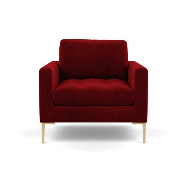 Heal's Eton Armchair Smart Luxe Velvet Mulberry Brass Feet