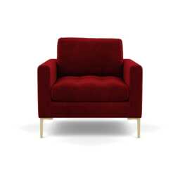 Heal's Eton Armchair Smart Luxe Velvet Mulberry Brass Feet