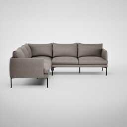 Heal's Matera Large Corner Sofa Leather Grain Light Grey 060