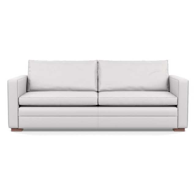 Heal's Palermo 4 Seater Sofa Leather Grain White 000 Walnut Feet