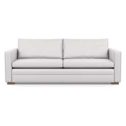 Heal's Palermo 4 Seater Sofa Leather Grain White 000 Walnut Feet