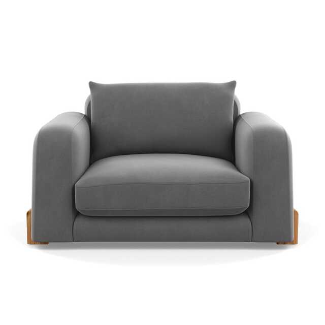 Heal's Nuvola Loveseat Smart Velvet Mercury Natural Oak Feet
