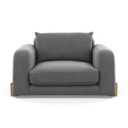 Heal's Nuvola Loveseat Smart Velvet Mercury Natural Oak Feet