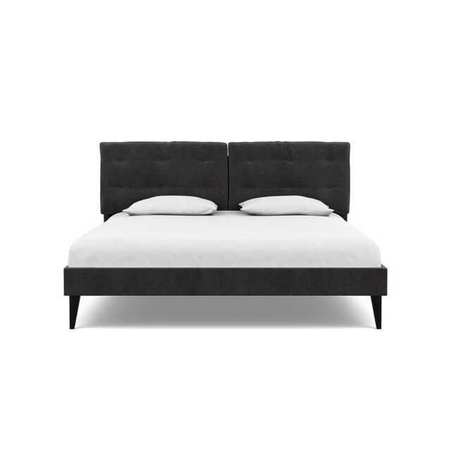 Heal's Mistral Super King Bed Smart Luxe Velvet Nickel Black Feet