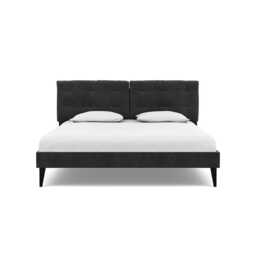 Heal's Mistral Super King Bed Smart Luxe Velvet Nickel Black Feet