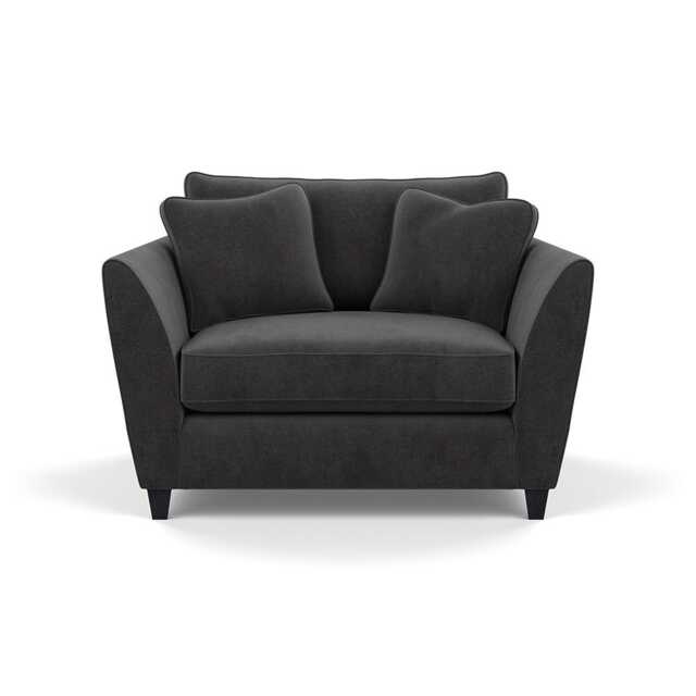 Heal's Torino Loveseat Smart Luxe Velvet Nickel Black Feet