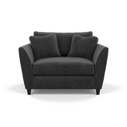 Heal's Torino Loveseat Smart Luxe Velvet Nickel Black Feet