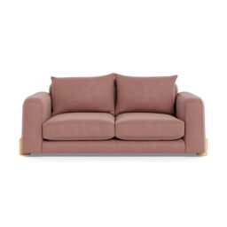 Heal's Nuvola 2 Seater Sofa Smart Luxe Velvet Dusky Pink Natural Oak Feet - thumbnail 1