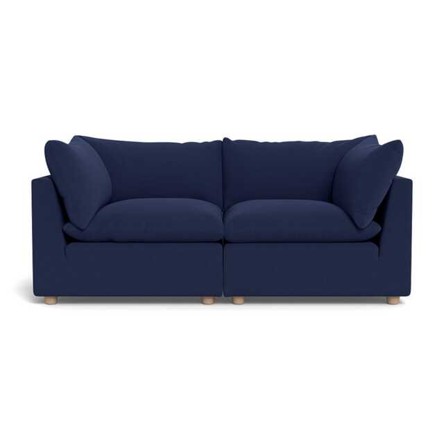 Heal's Astrid 3 Seater Sofa Melton Wool New Navy Natural Beech Feet