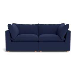 Heal's Astrid 3 Seater Sofa Melton Wool New Navy Natural Beech Feet