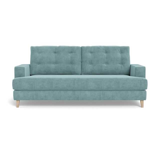 Heal's Mistral 3 Seater Sofa Smart Luxe Velvet Mineral Blue Natural Feet