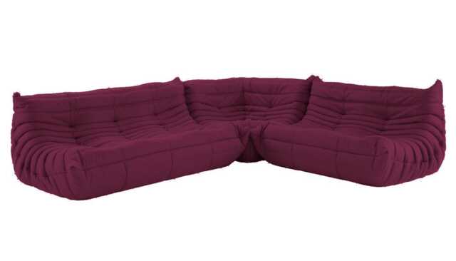Ligne Roset Togo Modular Corner Alcantara Aubergine