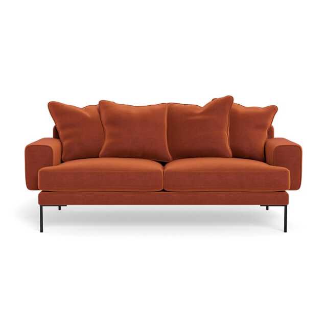 Heal's Torrington 3 Str Sofa Cotton Velvet Russet Black Feet - image 1
