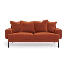 Heal's Torrington 3 Str Sofa Cotton Velvet Russet Black Feet - thumbnail 1