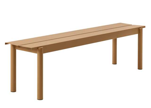 Muuto Linear Outdoor Steel Bench Large Burnt Orange
