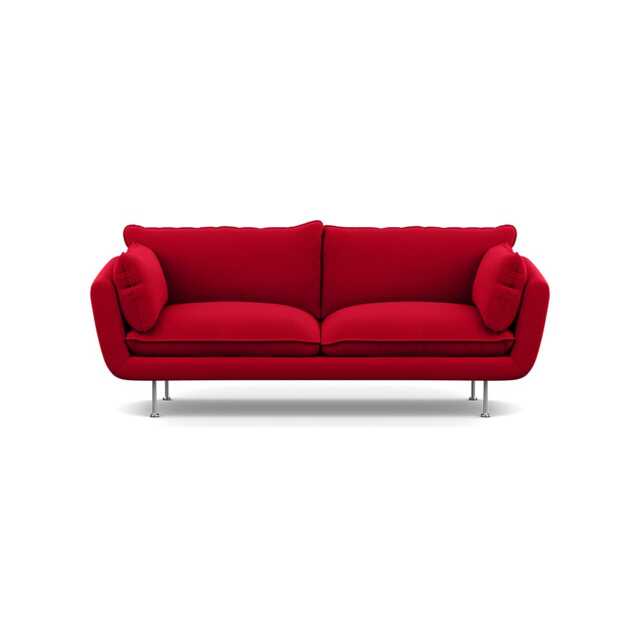 Heal's Allora 3 Seater Sofa Melton Wool Red Oxide Stainless Steel Feet
