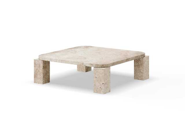 New Works Atlas Coffee Table Unfilled Travertine 82 x 82cm - image 1