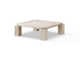 New Works Atlas Coffee Table Unfilled Travertine 82 x 82cm - thumbnail 1