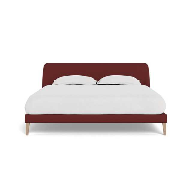 Heal's Wallis Bedstead Super King Capelo Linen-Cotton Etruscan Red Natural Oak Feet