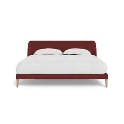 Heal's Wallis Bedstead Super King Capelo Linen-Cotton Etruscan Red Natural Oak Feet