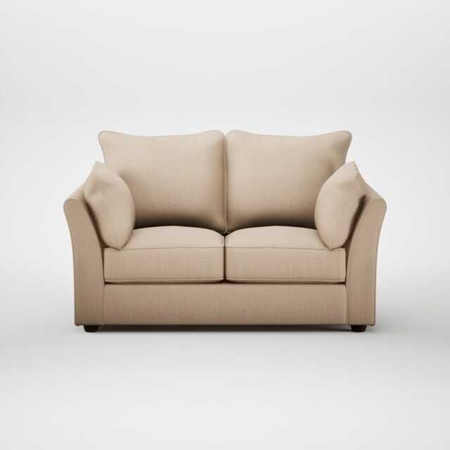 Heal's Tailor 2 Seater Sofa Smart Cotton Linen Rice Walnut Stained Feet - image 1