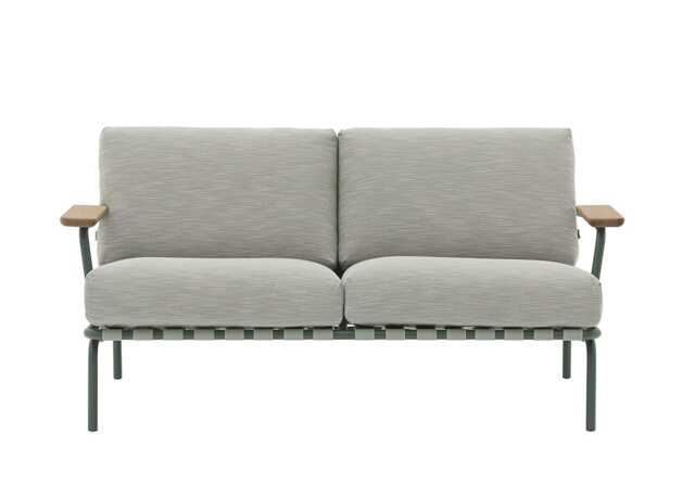 Muuto Settle Outdoor 2 Seater Sofa in Ribbed Weave 2/Dark Green