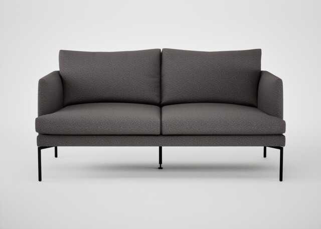 Heal's Matera 2 Seater Sofa Loop Boucle Taupe Black Feet - image 1