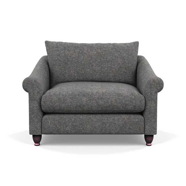 Heal's Devon Loveseat Melton Wool Shale Walnut Stained Feet - image 1