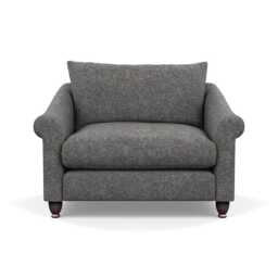 Heal's Devon Loveseat Melton Wool Shale Walnut Stained Feet - thumbnail 1