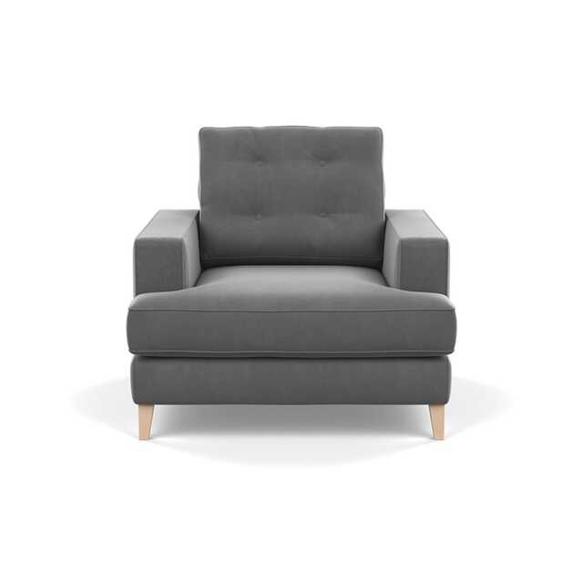 Heal's Mistral Armchair Smart Velvet Mercury Natural Feet