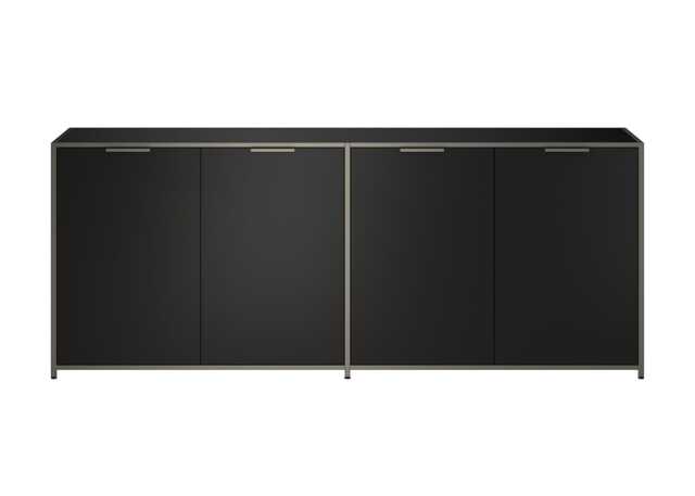 Ligne Roset Dita Sideboard Black Lacquer Bronze Frame