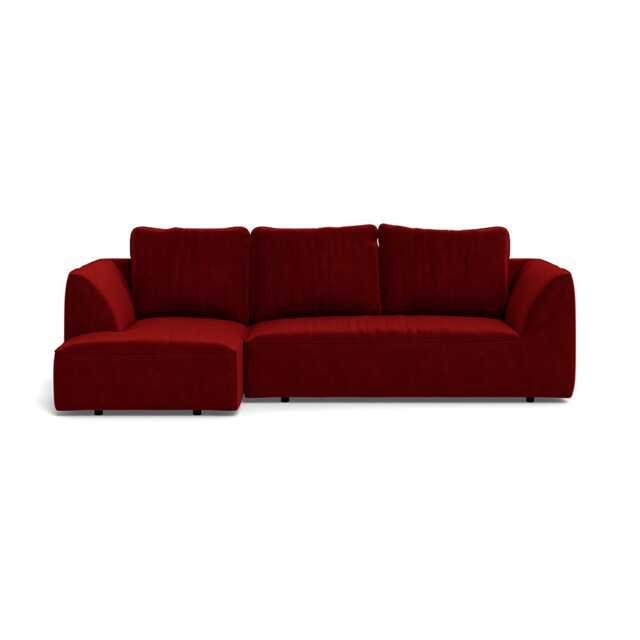 Heal's Morven Left Hand Facing Corner Chaise Sofa Smart Luxe Velvet Mulberry