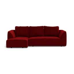 Heal's Morven Left Hand Facing Corner Chaise Sofa Smart Luxe Velvet Mulberry