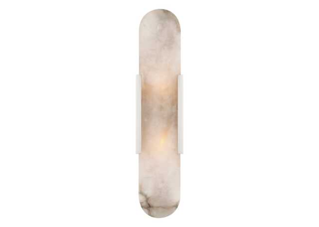 Visual Comfort Melange Elongated Sconce Wall Light Polished Nickel & Alabaster