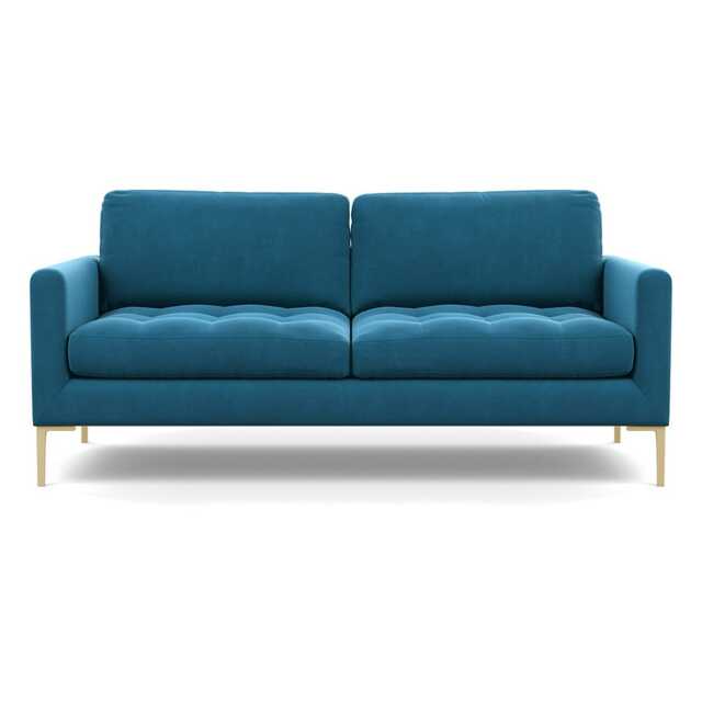 Heal's Eton 3 Seater Sofa Smart Velvet Ocean Brass Feet