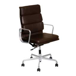 Vitra Eames EA219 Softpad Office Chair in Nero Leather - thumbnail 1
