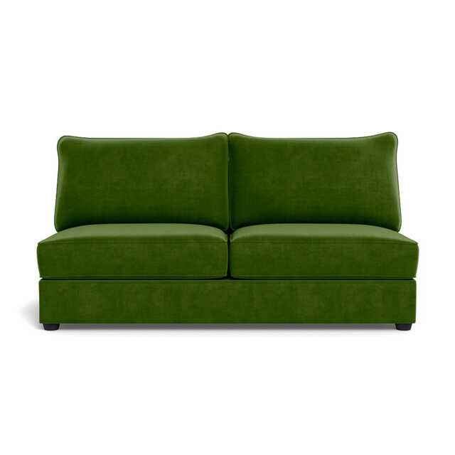 Heal's Tailor Large Armless Unit Smart Luxe Velvet Grass Black Feet